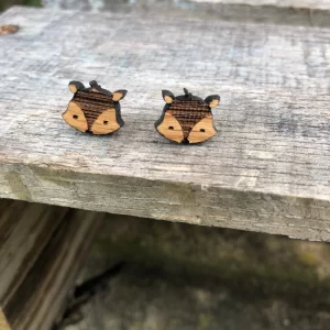 Wood Fox Earrings