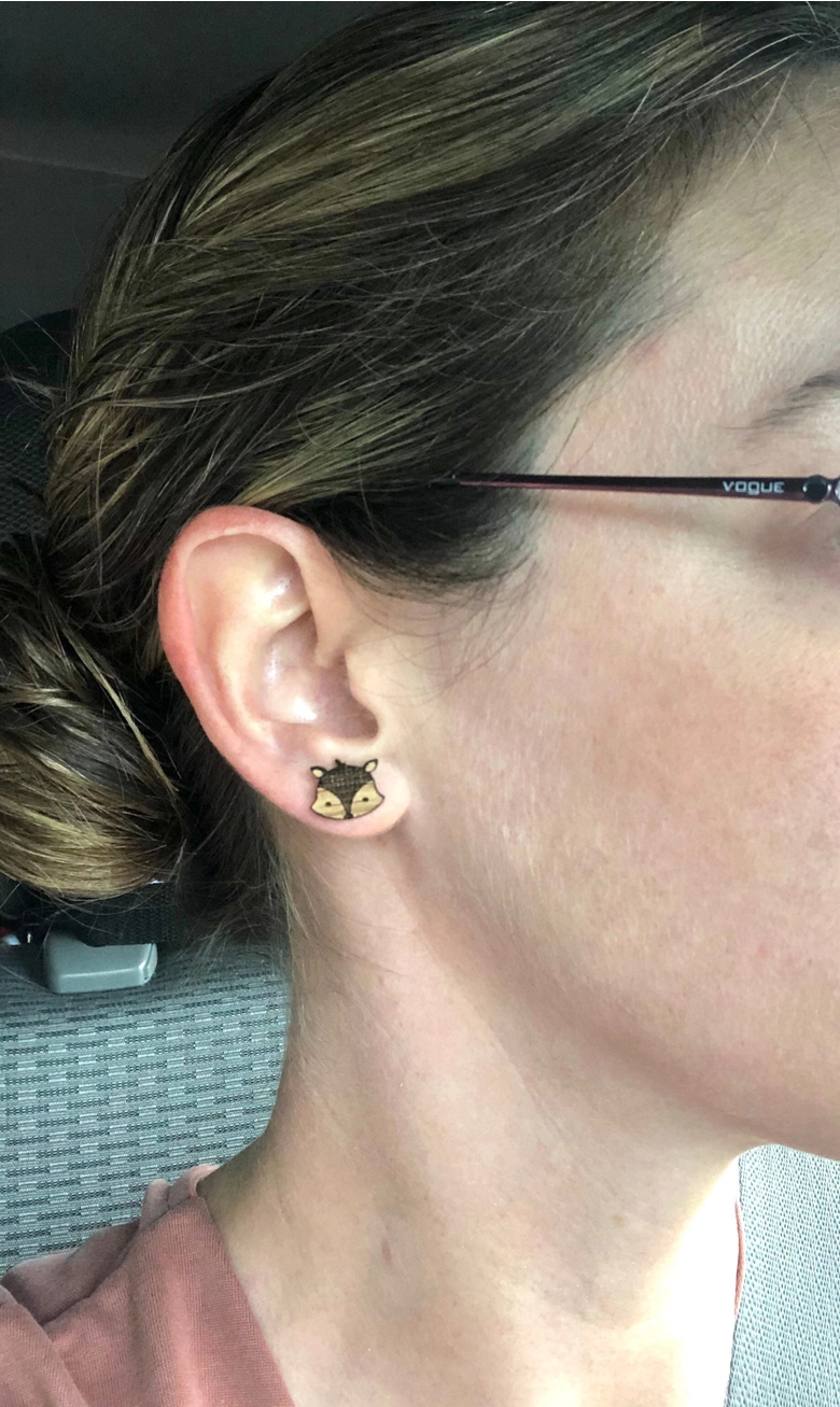 Wood Fox Earrings - Image 3