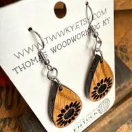 Whiskey Barrel Sunflower Earrings - Image 4