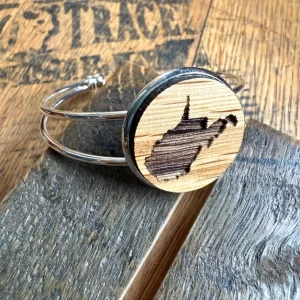 Bourbon Barrel West Virginia Cuff Bracelet (Silver)