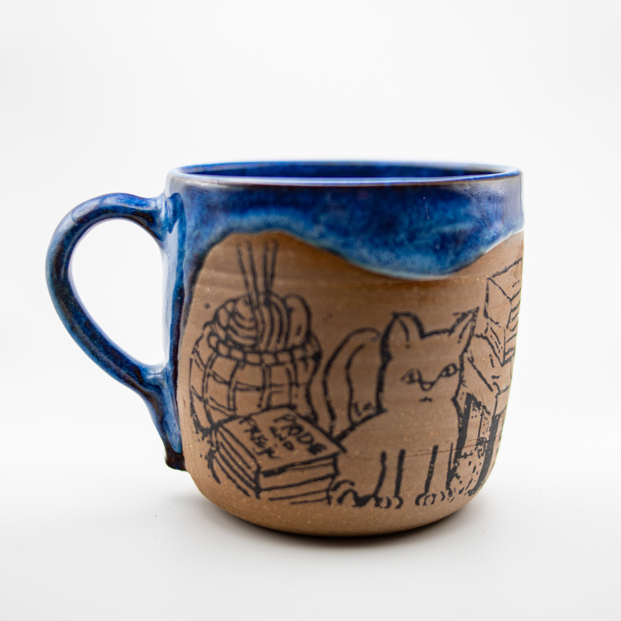 Cozy Cat and Books Mug