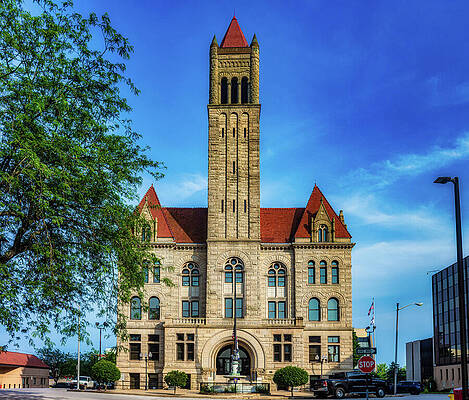 Wood County Courthouse detail in Parkersburg, West Virginia