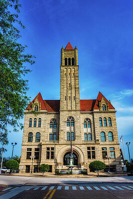 Wood County Courthouse tower in Parkersburg, West Virginia