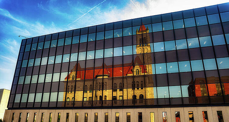 Reflection of History in Wood County Courthouse, Parkersburg, West Virginia